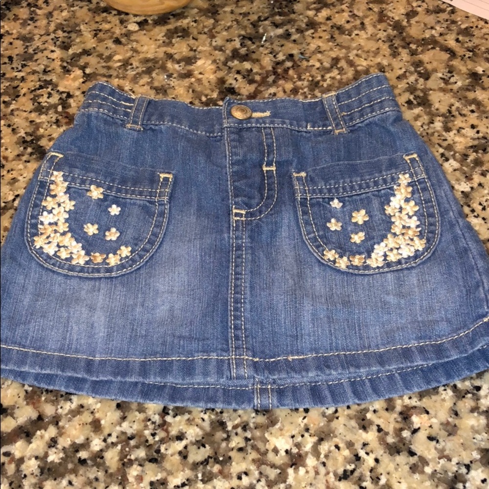 Old navy denim skirt with embroidery